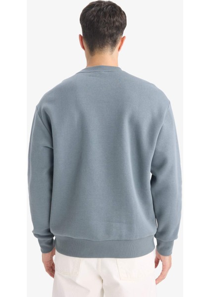 Relax Fit Bisiklet Yaka Kalın İçi Yumuşak Tüylü Basic Düz Sweatshirt T5139AZ25AU fırsatları
