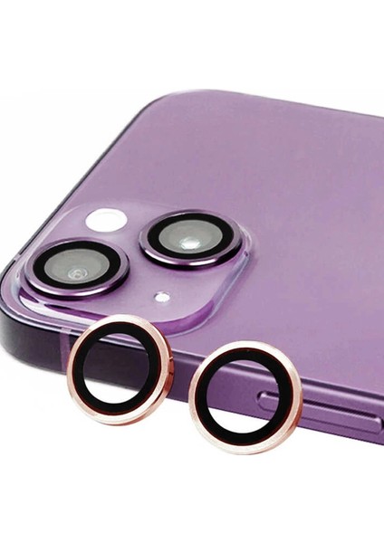 iPhone 15 Plus Raze Metal Kamera Lens - PEMBE-(5796)