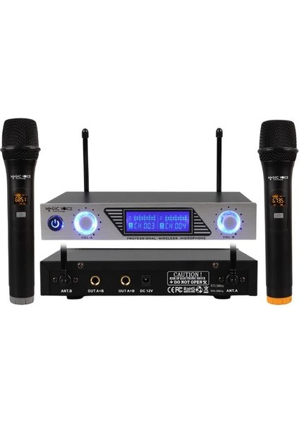 Magicvoice MV-1312EE Uhf 2 El Kablosuz Telsiz Mikrofon