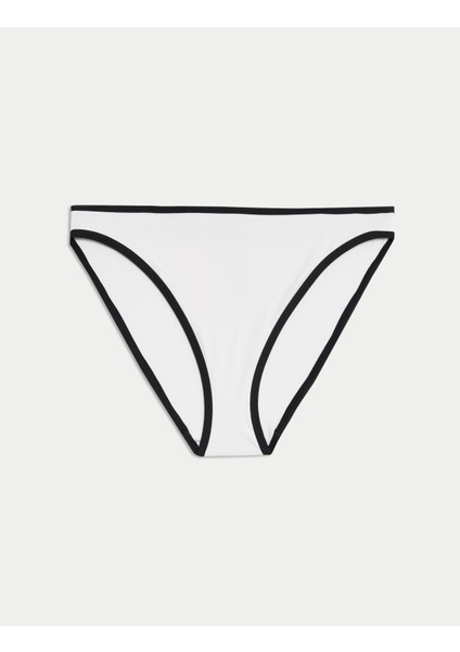 Kontrast Şerit Detaylı Yüksek Kesim Bikini Altı