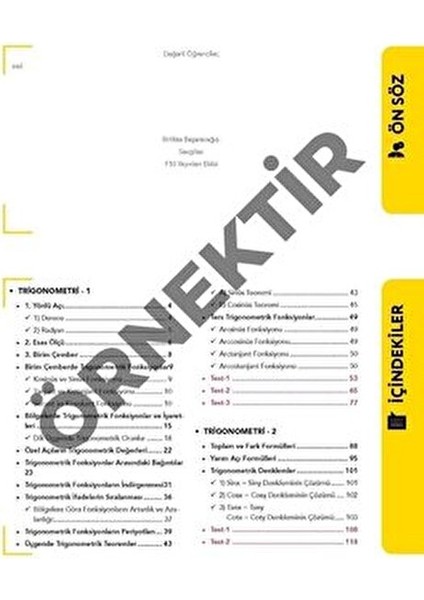 Trigonometri Video Ders Kitabı 128 Sayfa Üniversite Sınavına Hazırlık İçin F10 Yayınları fiyatları