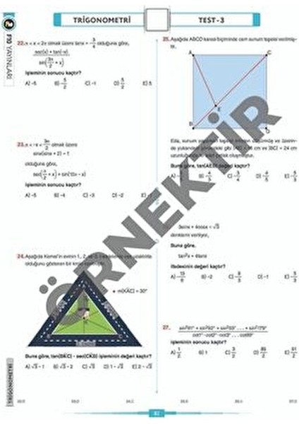 Trigonometri Video Ders Kitabı 128 Sayfa Üniversite Sınavına Hazırlık İçin F10 Yayınları indirimleri