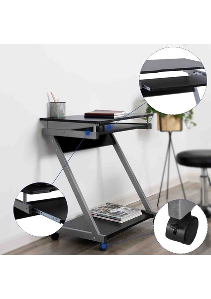 Çalışma Masası 2'si Frenli 4 Tekerlekli Bilgisayar Masası fırsatları