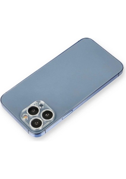iPhone 12 Pro Max Shine Kamera Lens Koruma Cam - GÜMÜŞ-(5796)