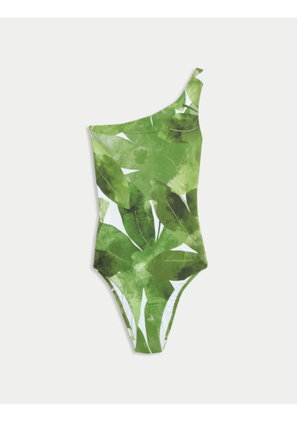 Desenli Dolgulu Tek Omuz Mayo