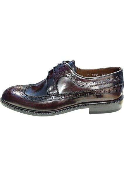 Bordo Hakiki Deri Kösele Oxford Erkek Ayakkabı