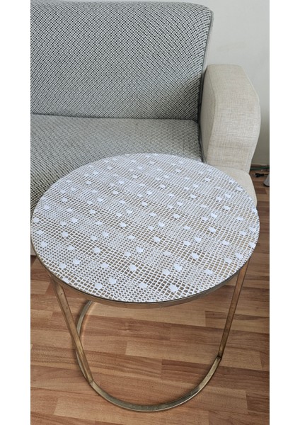 Yuvarlak Orta Sehpa Beyaz Desenli Sofra Bezi Pvc Şeffaf Masa Örtüsü Hasır Lüx Silinebilir Çeyizlik modelleri