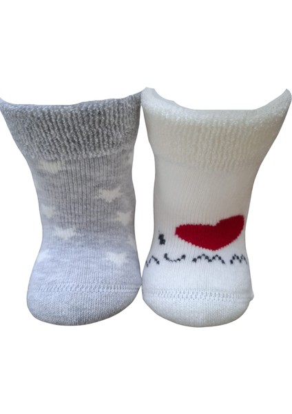 OKAYRO Organic %100 Organik Pamuk Havlu Örgü Bebek Çorap Seti | Hediye Kutulu Yenidoğan 6’lı | Baby Shower indirimleri