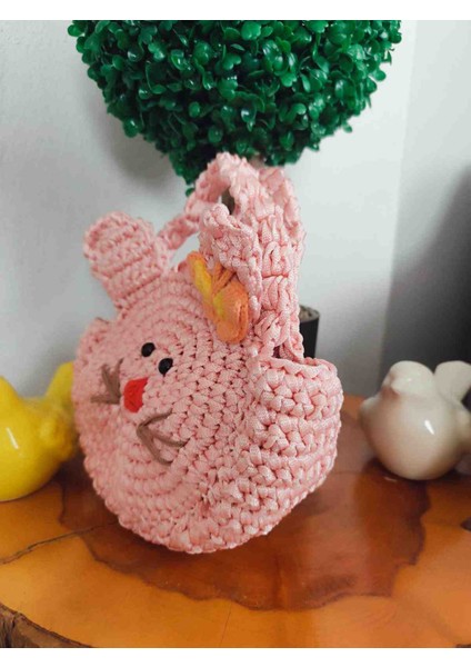 El Yapımı Pembe Örgü Tavşan Çanta – Çocuklar ve Kadınlar Için Sevimli Örgü El Çantası fiyatları