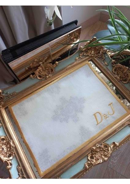 Kişiye Özel Harf Işlemeli Nişan Tepsi Örtüsü fiyatları