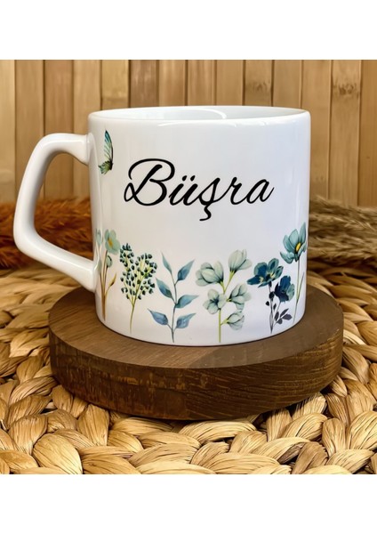 Kişiye Özel Isimli Lüks Kupa Bardak Mavi Bahçe fiyatları