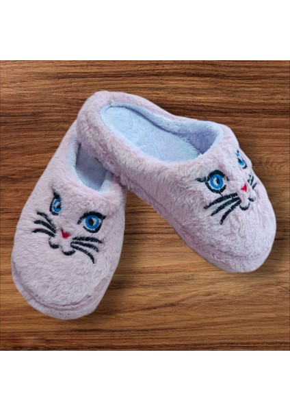 Pembe Peluş Ev Terliği Kadın Kışlık Terlik