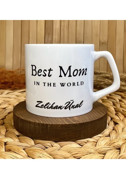 Kişiye Özel Isimli Best Mom Baskılı Anneler Için Lüks Kupa Bardak
