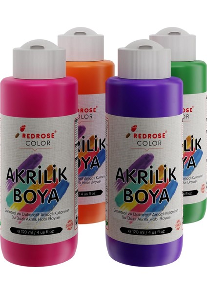 Rose Ara Renkler Akrilik Boya 4'lü Set 4X120 ml
