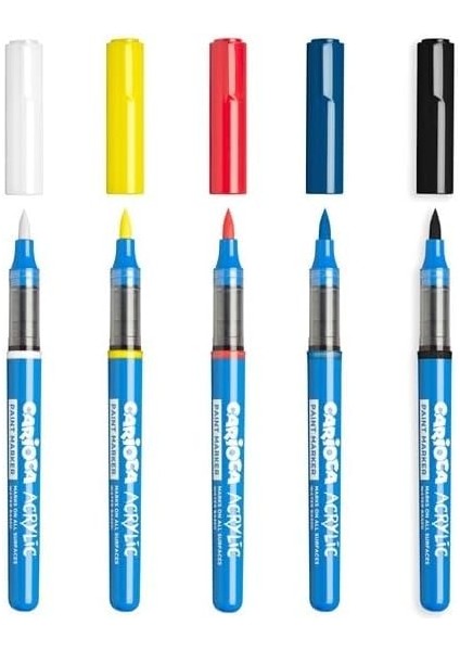 Akrilik Paint Marker Su Bazlı Fırça Uçlu 5'li fiyatları