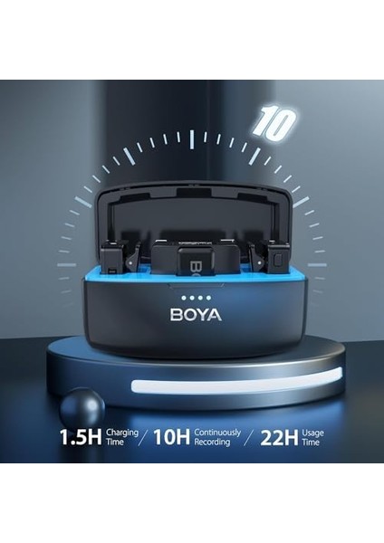 Boyamic All-In-One Kablosuz Ikili Kayıt Yaka Mikrofonu Iphone/android/kamera Uyumlu modelleri