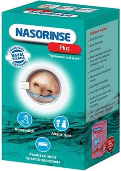 Nasorınse Plus Hyalunorık Asit Içeren Yüksek Hacim Düşük Basınçlı Nazal Duş (25 Poşetli)
