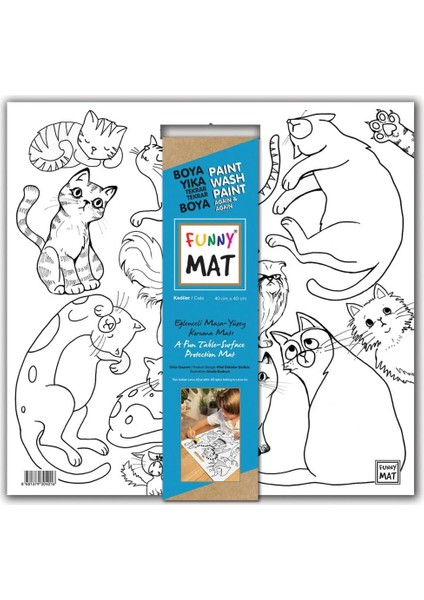 Çocuk Funny Mat White 40X40CM - Kediler