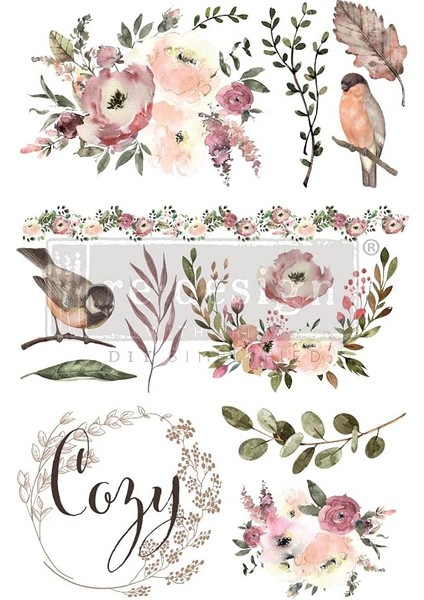 Evening 24″X35″ Prima ile Yeniden Tasarlayarak Dekor Transferi - 3 Sayfaya Kesilmiş