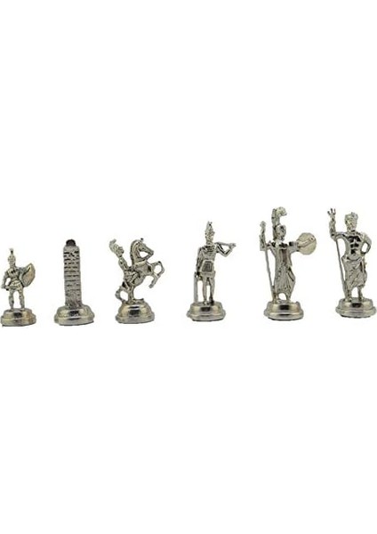 Orta Boy Metal Yunan Satranç Takımı Parlak ve Rustik Desenli Sandıklı Mdf Tahtası (36X36X6 Cm.) modelleri