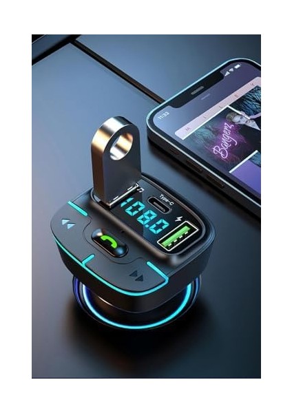 F9 Araç Fm Transmitter 5.3 Bluetooth Araç Kiti USB Type-C Hızlı Şarj Çıkışlı Çakmaklık Girişli (F9) fiyatları