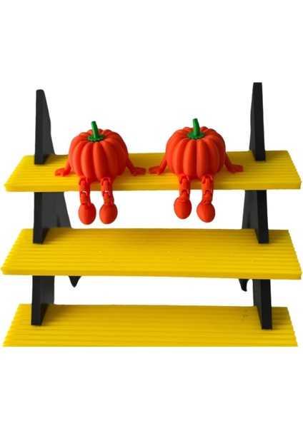 2 Adet Dekoratif Bal Kabağı Figürü, Oturan Biblo, Masa ve Raf Süsü