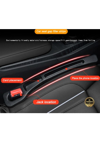 Volkswagen Amarok 2023-2024-2025 Araba Koltuk Arası Boşluk,doldurucu,organizer , Iki Adet Siyah Araç Içi,düzenleyici