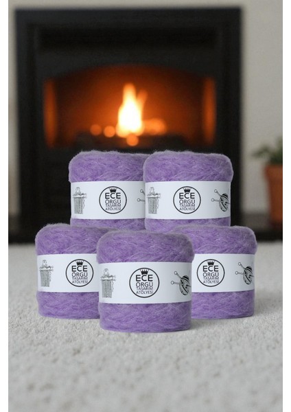 Viyolet, Menekşe Rengi, Bol Tüylü Moher Örgü Ipi (500 Gr.)