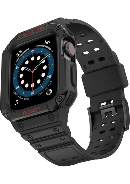 Apple Watch 42MM KR401 Silikon Kordon - SIYAH-(5796)