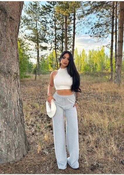 Fitilli Şardonlu Pantolon Gri A4058 fırsatları