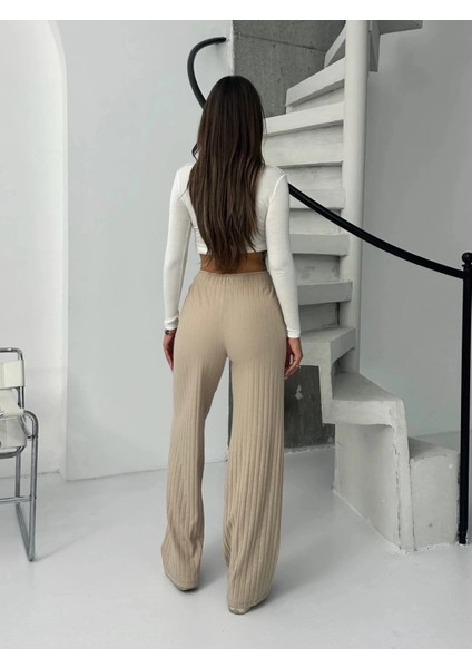 Fitilli Şardonlu Pantolon Bej A4058 fırsatları