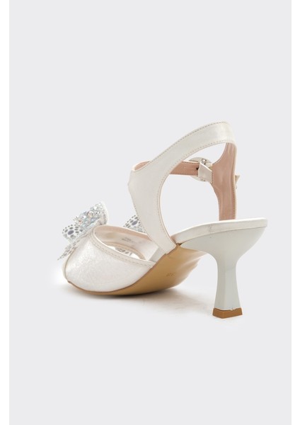 Topuklu Dantelli Taş Aksesuarlı Kadın Abiye Ayakkabı modelleri