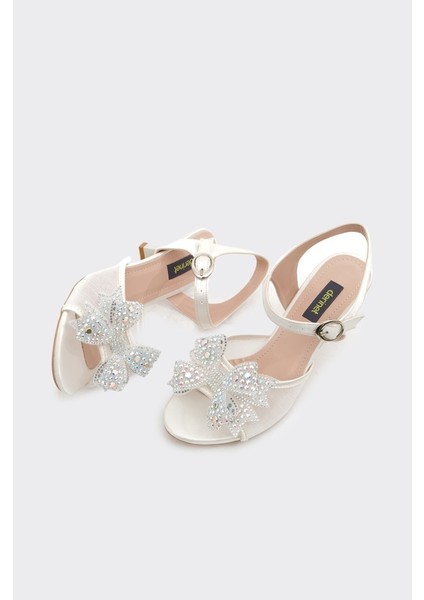 Topuklu Dantelli Taş Aksesuarlı Kadın Abiye Ayakkabı fırsatları