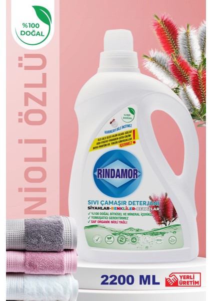 % 100 Doğal Bitkisel Tüm Renkler Sıvı Çamaşır Deterjanı Organik Nioli Yağlı-Kendinden Yumuşatıcılı