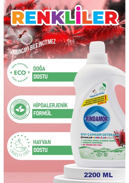 % 100 Doğal Bitkisel Tüm Renkler Sıvı Çamaşır Deterjanı Organik Nioli Yağlı-Kendinden Yumuşatıcılı modelleri