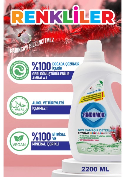 % 100 Doğal Bitkisel Tüm Renkler Sıvı Çamaşır Deterjanı Organik Nioli Yağlı-Kendinden Yumuşatıcılı fırsatları