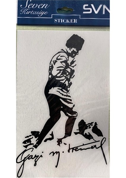 Atatürk Silüet Folyo Yapışkanlı Sticker - 2 Adet