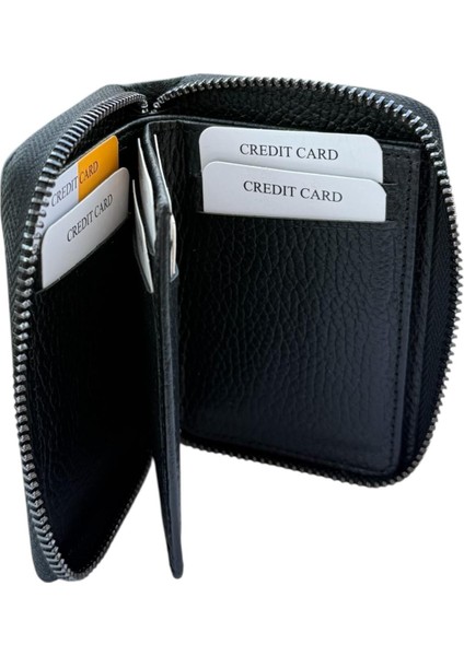 Dik Floter Siyah Fermuarlı Premium Cüzdan fiyatları