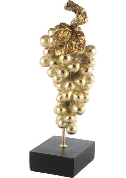 Siyah Kaideli Gold Üzüm Resin Dekor 14X13X41 cm