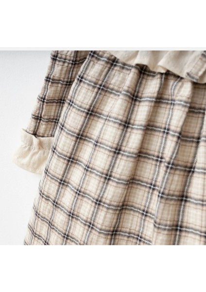 Kız Bebek Ekose Desenli Ayıcıklı Pamuklu Elbise 9-12-18-24 Ay modelleri