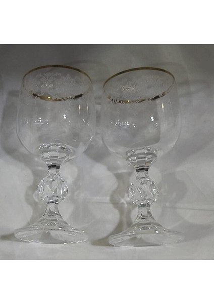 Crystalex Claudia Bohemia Crystal Kahve Yanı Su Bardağı Kadeh Seti 150 ml 2'li