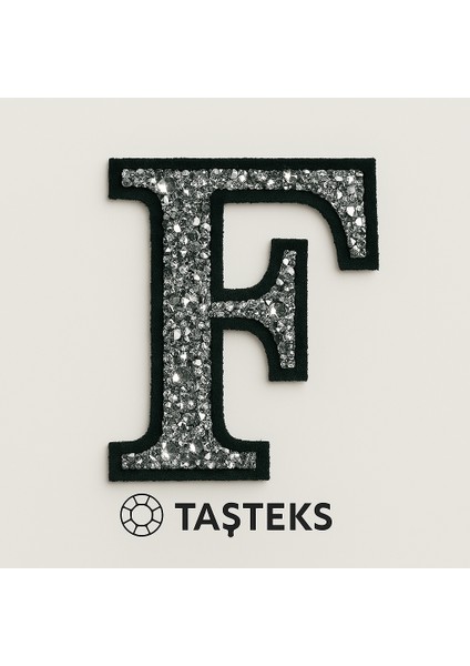 Taşlı Ütülenebilen Veya Sticker Olarak Kullanılabilen 6cm F Harfi