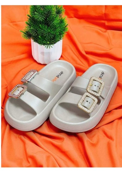 Akınal Bella E282 Çift Tokalı Günlük Ortopedik Kadın Terlik