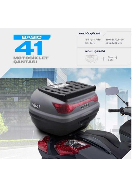 Wogen 41 Litre Basic Motosiklet Çantası - Nardo Gri- 1405 003