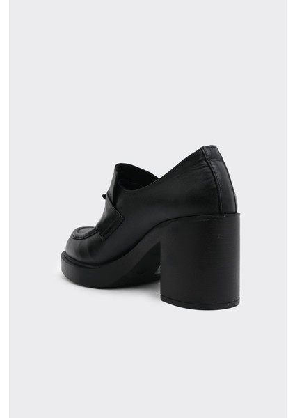 Hakiki Deri Topuklu Tokalı Kadın Casual Ayakkabı modelleri