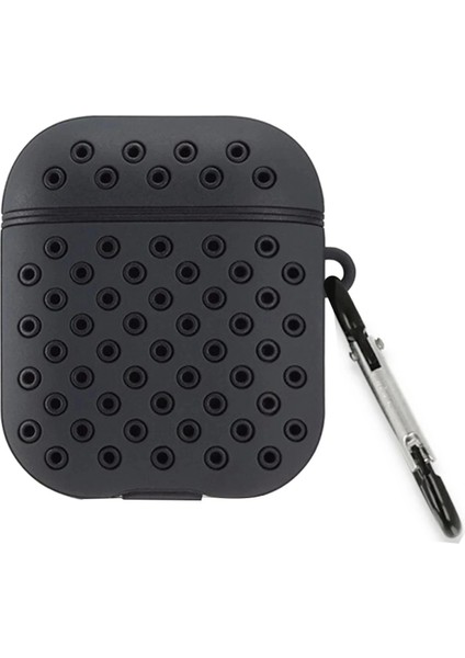 Airpods 2 (2.nesil) Spor Delikli Kılıf - SIYAH-SIYAH-(5796)