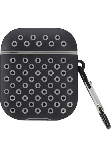 Airpods 2 (2.nesil) Spor Delikli Kılıf - SIYAH-GRI-(5796)