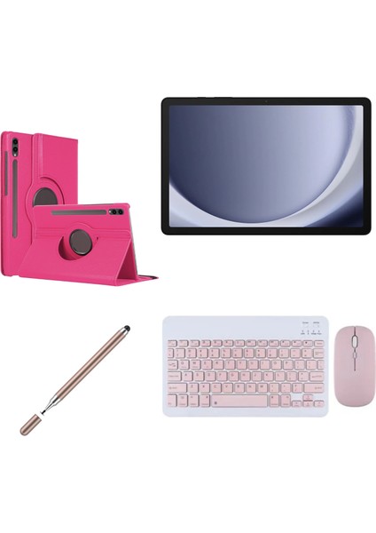 Galaxy Tab A9+ 11''inch (Plus) 6/128GB Tablet+Gold Kalem+Pembe Kılıf+Pembe Klavye Mouse