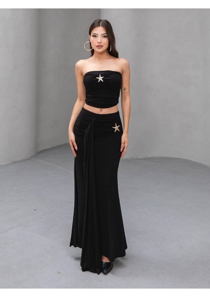Yıldız Toka Detaylı Etekli Takım
