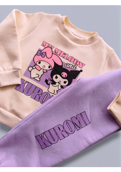 Kuromi Baskılı Kız Çocuk Eşofman Takımı – Üçiplik Şardonlu, 2li Takım, Sweatshirt+ Alt Eşofman fiyatları